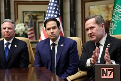 US Secretary of State Marco Rubio (centre) said concessions would be needed from all sides in the Ukraine war.