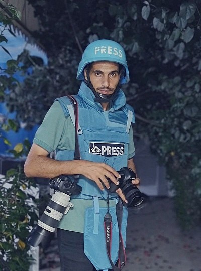 Hassan Eslayeh, a photojournalist in the Gaza Strip