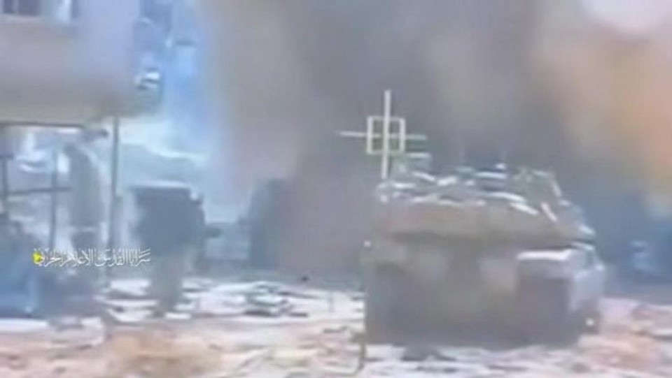 The Brigades detonated a minefield and explosive devices planted by Israeli enemy vehicles east of Jabalia camp.  Tuesday, July 22, 2025