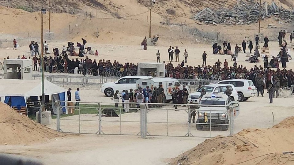 U.S. envoy Steve Witkoff arrives at one of the World Humanitarian Relief Foundation's aid distribution sites in Gaza, which have been used as death traps for Palestinians seeking aid amid Israel's starvation campaign.