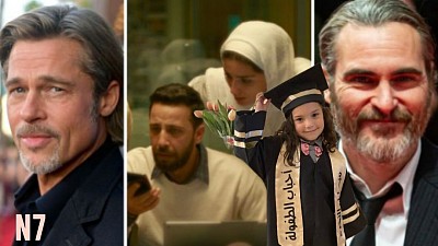 Brad Pitt (photo by Matt Winkelmeyer/Getty Images) // The Voice of Hind Rajab (Mime Films) // Joaquin Phoenix (Harald Krichel)
