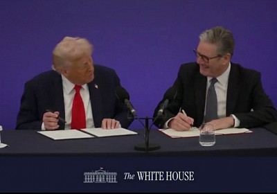 Keir Starmer and US President Trump hold a press conference in Britain