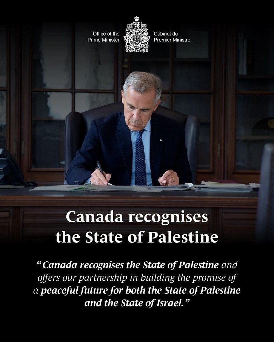 #Canada @MarkJCarney Today, Canada recognises the State of Palestine.
