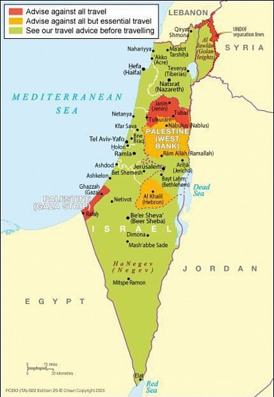 Map of Palestine after its recognition by Britain
