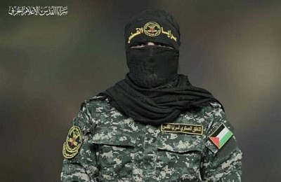 Saraya al-Quds, the military wing of the Saraya al-Quds movement|  A picture of Abu Hamza, the military spokesman for the Al-Quds Brigades.