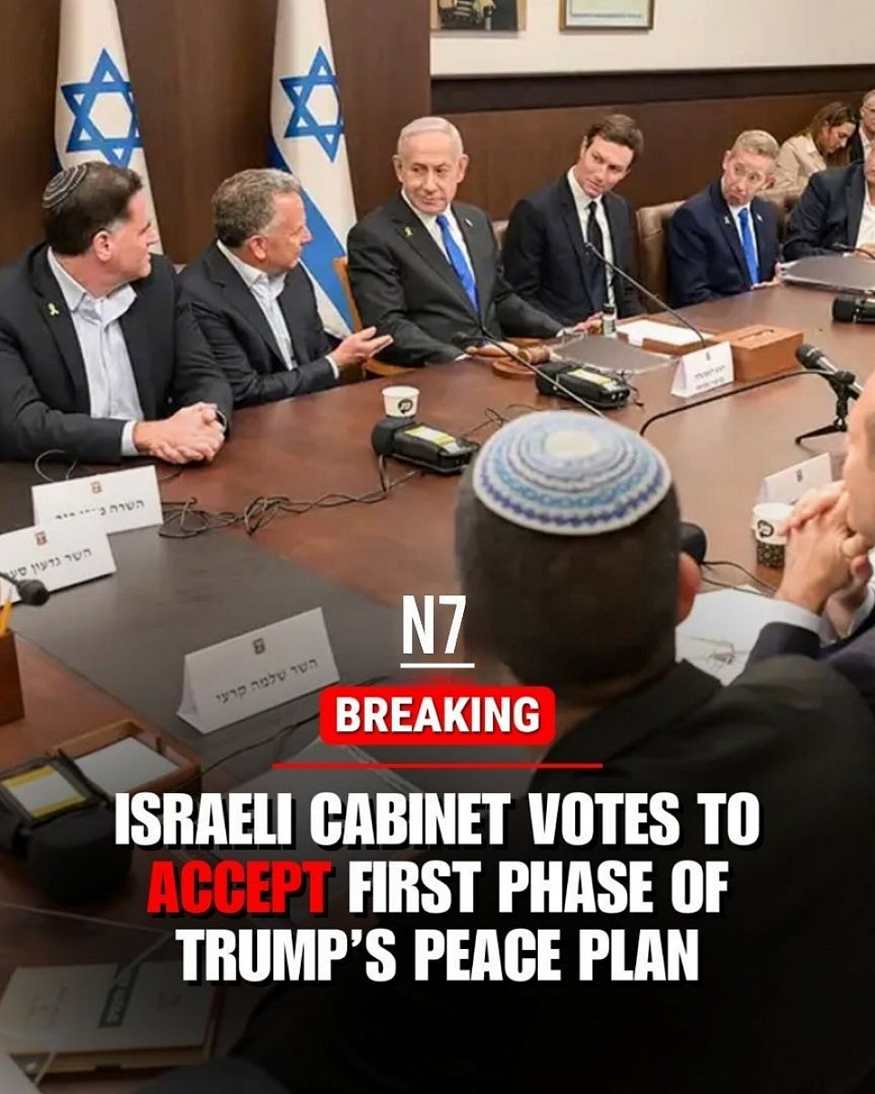 BREAKING: The Israeli cabinet voted on Thursday night to accept the first phase of President Trump’s peace deal. The deal would mean all Israeli hostages will be released, and fighting between Israel and Hamas will come to a stop.