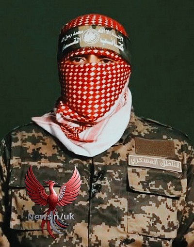 Martyr Abu Ubaida Hudhaifa Kahlout, the military spokesman for the Qassam Brigades, the military wing |