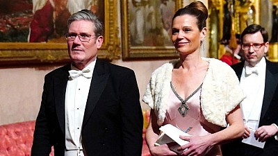 A picture of Victoria, Lady Starmer, and her former lawyer, with her husband, Sir Keir Starmer, the British Prime Minister.