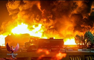 Image of a very large fire in Tehran