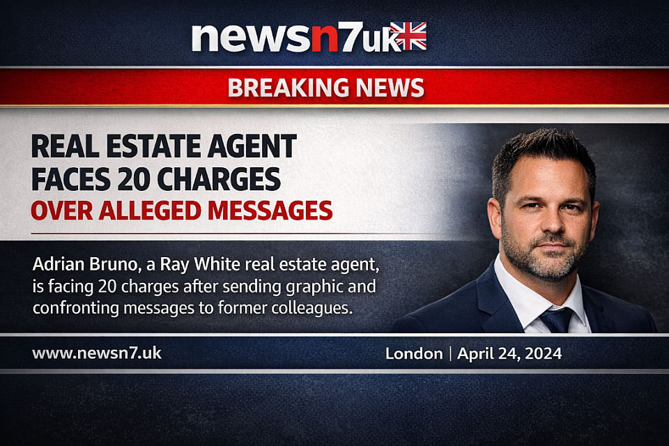 Breaking News: Real Estate Agent Faces 20 Charges Over Alleged Messages  Real estate agent Adrian Bruno faces 20 charges after being accused of sending a series of shocking and abusive messages to former colleagues at Ray White.