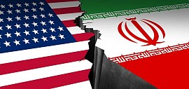 Iranian and American flags