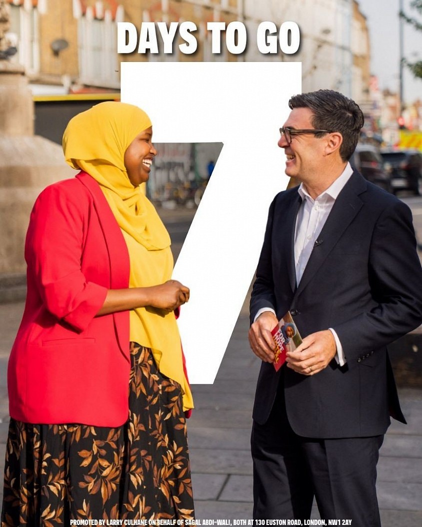 🔴 BREAKING NEWS | NEWSN7UK 🇬🇧  ELECTION COUNTDOWN: 7 DAYS TO POLLING DAY  Labour candidate Sagal Abdi-Wali has marked seven days until election day in the Holborn and St Pancras parliamentary by-election.  🗳️ Polling day: Thursday, 8 October 2026  Abdi-Wali posted: “7 days until election day! 🌹”  The by-election campaign continues, with candidates from multiple parties contesting the seat.  NEWSN7UK 🇬🇧 | Breaking stories. United voices.  #NEWSN7UK #UKPolitics #ByElection #HolbornAndStPancras
